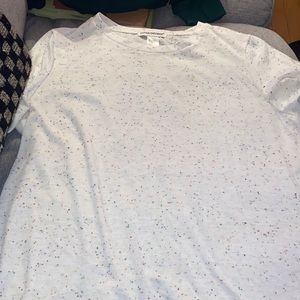 Cotton emporium-White tee with speckled colorful design